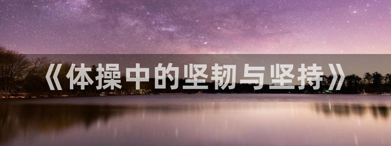 vsport体育官方正版app娱乐代理怎么样：《体操中的坚韧